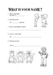 English Worksheet: Personal Information