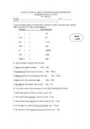 SUBJECT, OBJECT, POSSESSIVE PRONOUNS REVIEW