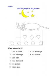 English worksheet: shape worksheet