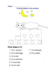 English Worksheet: shape worksheet
