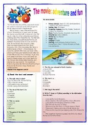 English Worksheet: Rio the Movie: adventure and fun