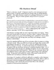 English Worksheet: Business Emails
