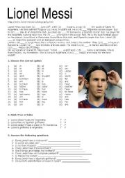 English Worksheet: Lionel Messi 