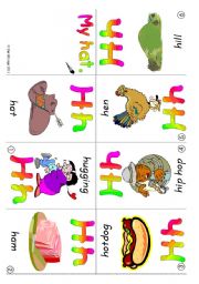 English Worksheet: ABC mini-books Hh and Ii: Colour, B & W and blank books (6 pages plus suggestions for use)