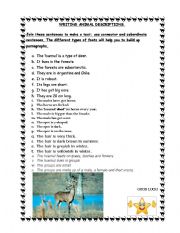 English Worksheet: ANIMAL DESCRIPTIONS