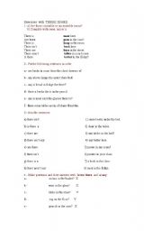 English Worksheet: practice there is/are