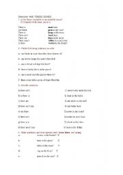 English worksheet: practice there is/are