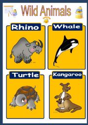 English Worksheet: Wild Animals Flashcard 3