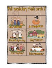 English Worksheet: fall flash-card 2