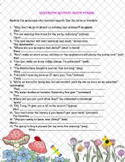 English Worksheet: Reported speech: mixed forms