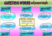 English Worksheet: Question words and present simple