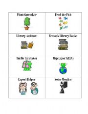 English worksheet: Classroom Helpers
