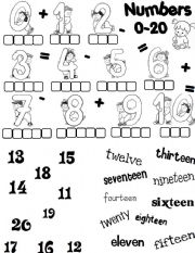 English Worksheet: Numbers 0-20