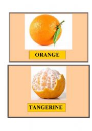 English Worksheet: FLASH-CARDS FRUIT SET 1