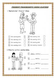 English Worksheet: PRESENT PROGRESSIVE