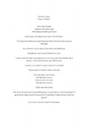 English Worksheet: Tongue Twisters