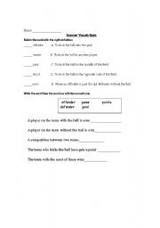 English Worksheet: Soccer vocabulary worksheet