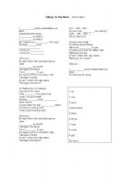 English Worksheet: Talking to the Moon - Filling the gap