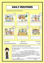 English Worksheet: Rob Routines