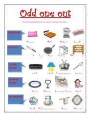 English Worksheet: odd one out