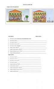 English Worksheet: There are & There is