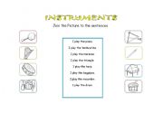 English worksheet: instruments