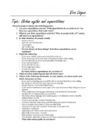 English Worksheet: Urban myths and superstitions