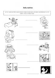 English Worksheet: Daily routines