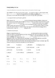 English worksheet: Family Holidays