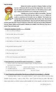 English Worksheet: Reading 