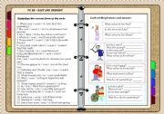 English Worksheet: TO BE - past and present