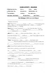 English Worksheet: cloze activity present tense