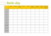 English worksheet: Battleship