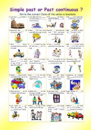 English Worksheet: SIMPLE PAST OR PAST CONTIUNUOUS :)