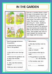 English Worksheet: In the garden