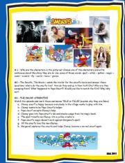 English Worksheet: The Smurfs 