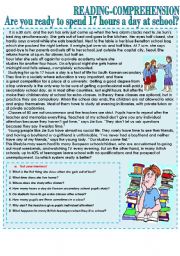 English Worksheet: SCHOOL ISSUES. Reading-comprehension text.