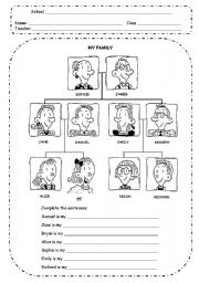 English Worksheet: The Family 