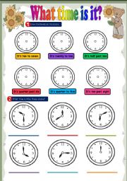 English Worksheet: What time is it?