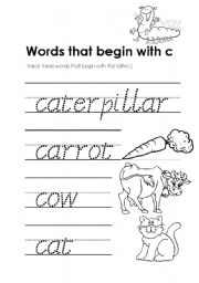 English Worksheet: Words that begin with C