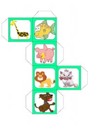 English Worksheet: Animals cube