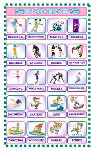 English Worksheet: SPORTS