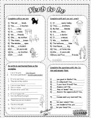 English Worksheet: Verb to be