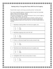 English Worksheet: Reading activity