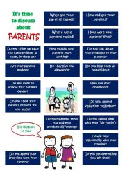English Worksheet: Its time to discuss about PARENTS