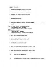 English Worksheet: Lost worksheet Season 1 Episode 3