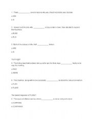 English Worksheet: subject verb agreement