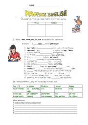 English Worksheet: past to be