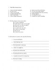 English worksheet: Health