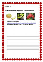 English worksheet: FRUIT: H